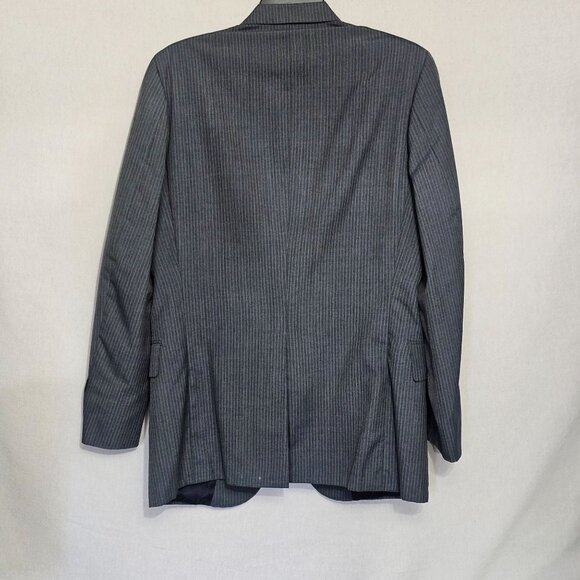 Mens Imperial By Haggar Gray Pinstripe Suit Jacket 2-Button Wool Blend - Picture 13 of 16